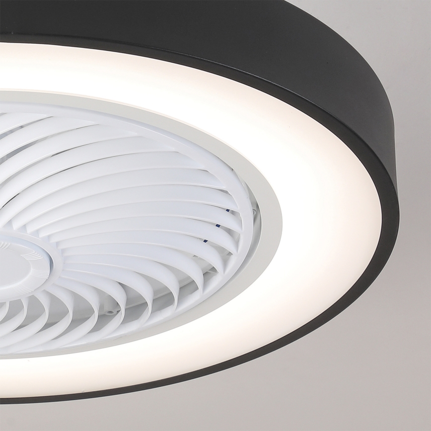Brilagi - Dimmbare LED-Deckenleuchte mit Ventilator LED/30W/230V 3000-6500K Ø 50 cm schwarz + Fernbedienung