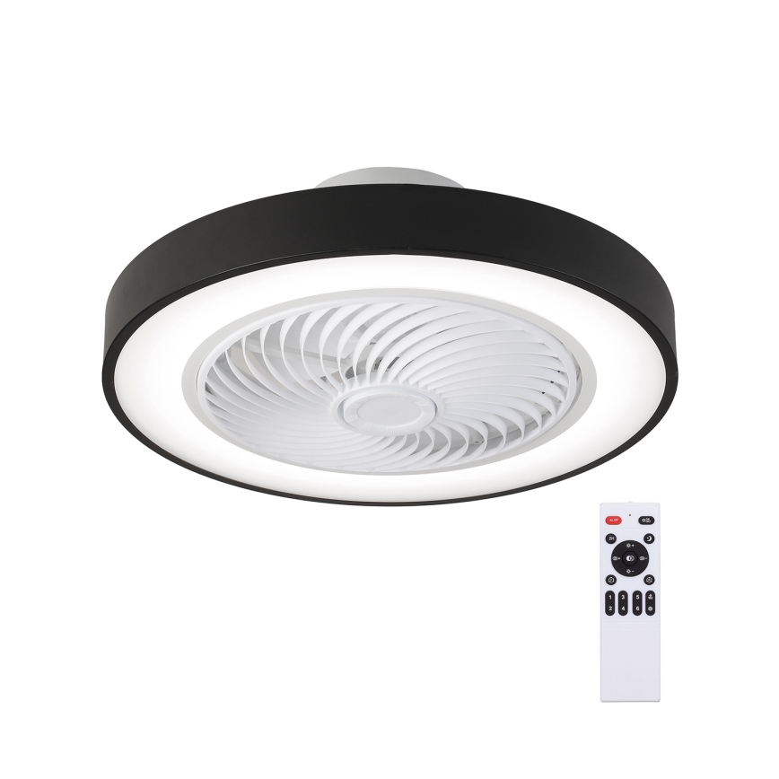 Brilagi - LED dimmbare Deckenleuchte mit Ventilator LED/30W/230V 3000-6500K Schwarz + Fernbedienung