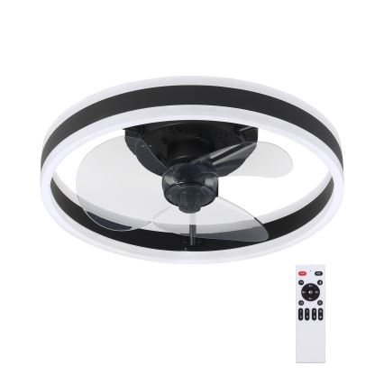 Brilagi - LED dimmbare Deckenleuchte mit Ventilator LED/30W/230V 3000-6500K Schwarz + Fernbedienung