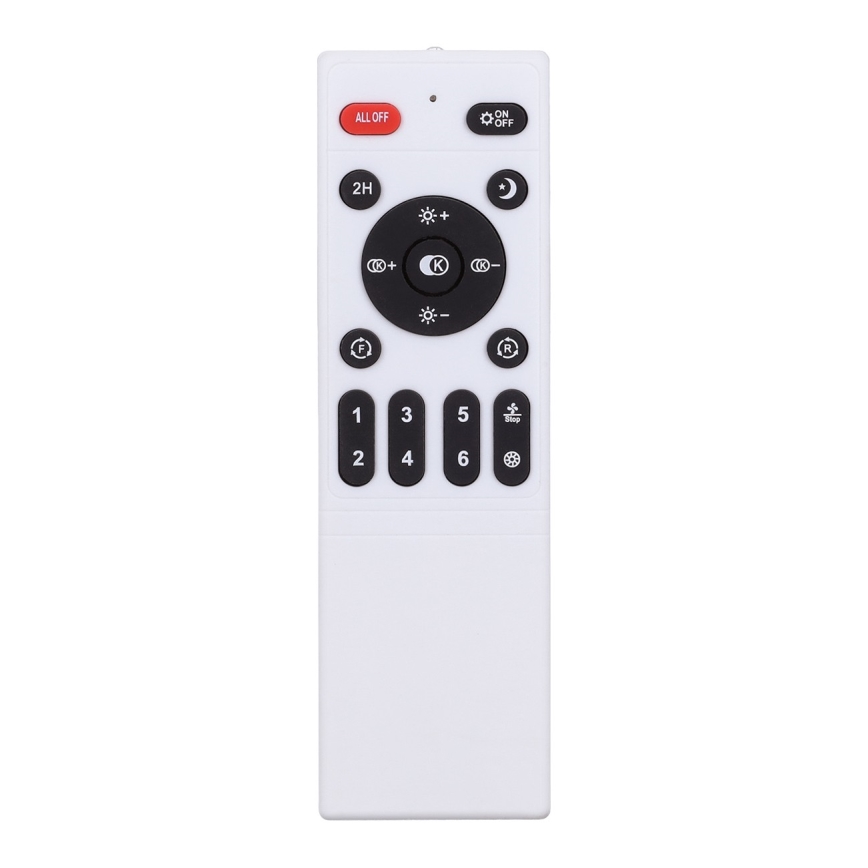 Brilagi - Dimmbare LED-Deckenleuchte mit Ventilator, 30 W, 230 V, 3000–6500 K, Ø 50 cm, weiß/Eiche + Fernbedienung