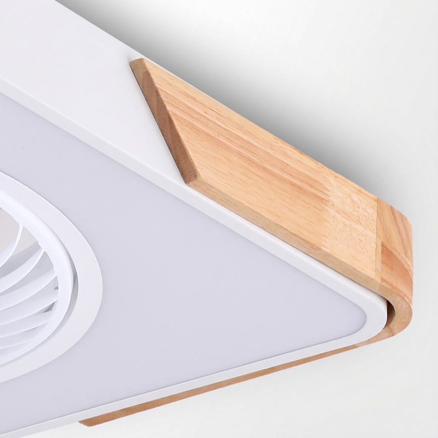 Brilagi - Dimmbare LED-Deckenleuchte mit Ventilator LED/30W/230V 3000-6500K weiß/Eiche + Fernbedienung