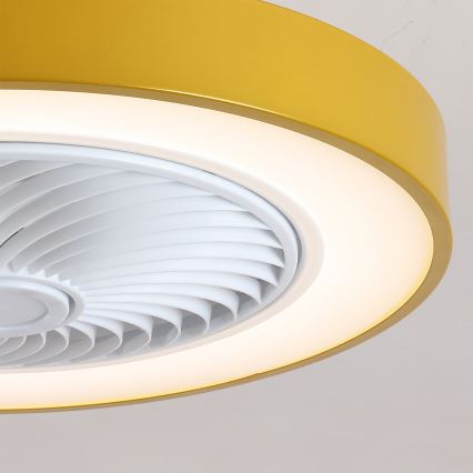 Brilagi - Dimmbare LED-Deckenleuchte mit Ventilator LED/38W/230V 3000-6500K 3000-6500K Ø 50 cm goldfarben + Fernbedienung