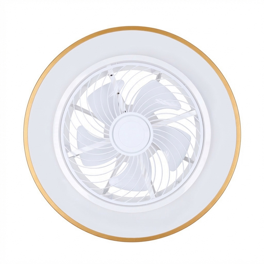 Brilagi - Dimmbare LED-Deckenleuchte mit Ventilator LED/38W/230V 3000-6500K 3000-6500K Ø 50 cm goldfarben + Fernbedienung