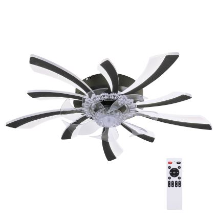 Brilagi - LED dimmbare Deckenleuchte mit Ventilator LED/50W/230V 3000-6500K Schwarz + Fernbedienung