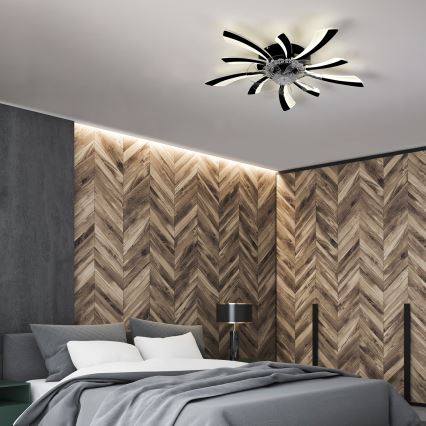 Brilagi - LED dimmbare Deckenleuchte mit Ventilator LED/50W/230V 3000-6500K Schwarz + Fernbedienung