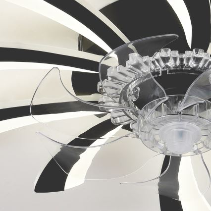 Brilagi - LED dimmbare Deckenleuchte mit Ventilator LED/50W/230V 3000-6500K Schwarz + Fernbedienung