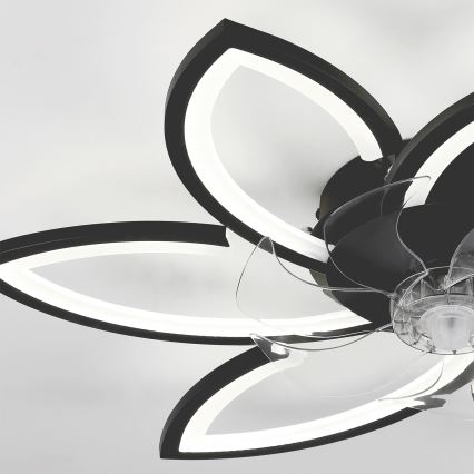 Brilagi - LED dimmbare Deckenleuchte mit Ventilator LED/50W/230V 3000-6500K Schwarz + Fernbedienung