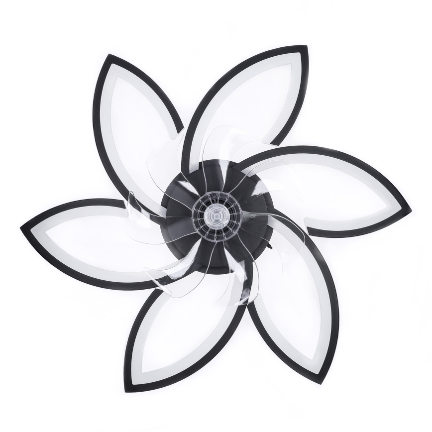Brilagi - LED dimmbare Deckenleuchte mit Ventilator LED/50W/230V 3000-6500K Schwarz + Fernbedienung