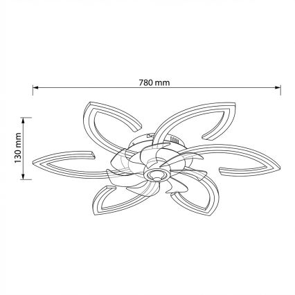Brilagi - LED dimmbare Deckenleuchte mit Ventilator LED/50W/230V 3000-6500K Schwarz + Fernbedienung