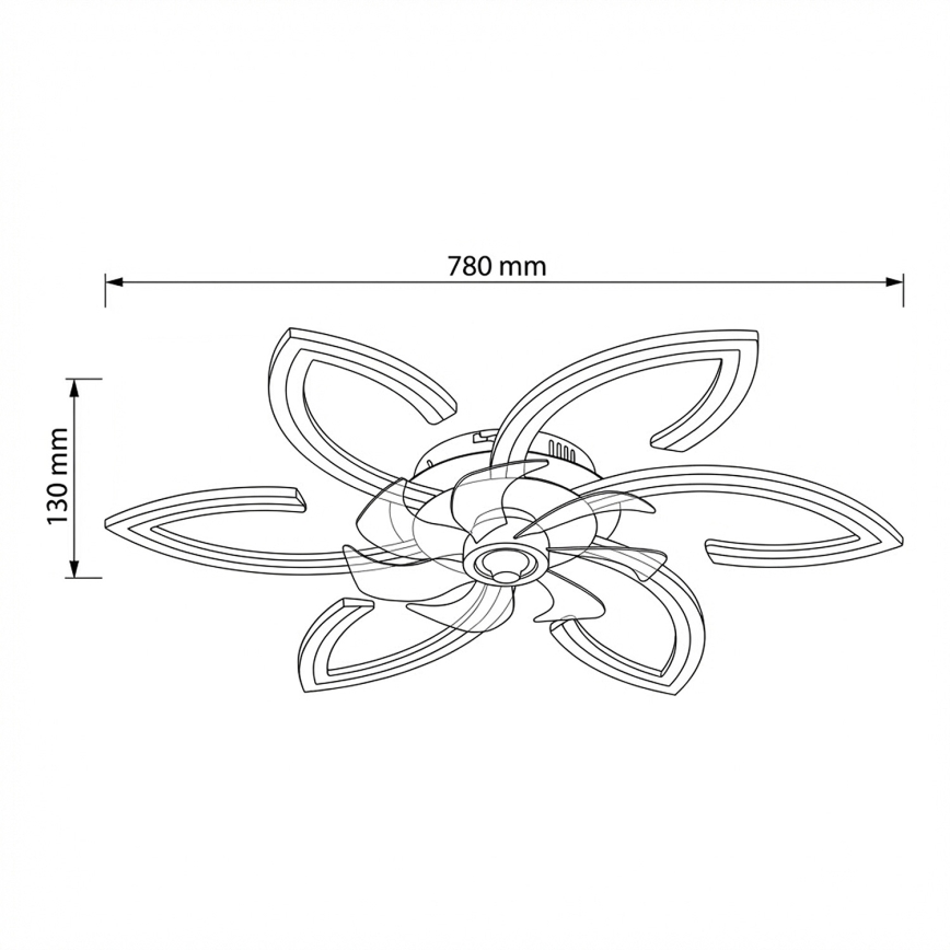 Brilagi - LED dimmbare Deckenleuchte mit Ventilator LED/50W/230V 3000-6500K Schwarz + Fernbedienung