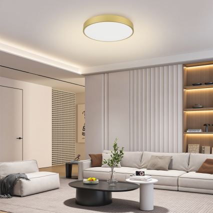 Brilagi - Dimmbare LED-Deckenleuchte POOL LED/60W/230V 3000-6000K Ø 60 cm goldfarben + Fernbedienung