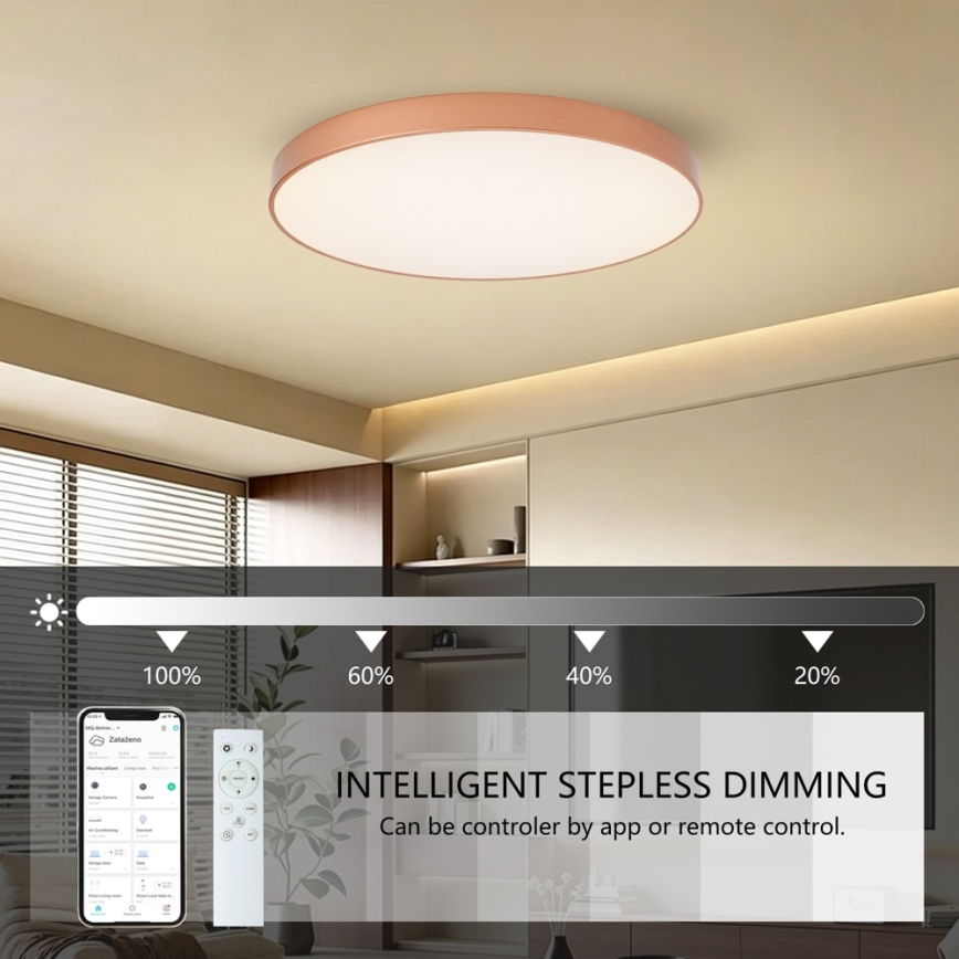 BRILAGI - LED-dimmbare Deckenleuchte POOL SMART LED/100W/230V 3000-6000K Ø 80 cm Wi-Fi Tuya kupferfarben + Fernbedienung