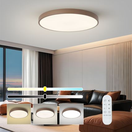 Brilagi - Dimmbare LED-Leuchte POOL SMART LED/100W/230V Ø 80 cm 3000-6000K Wi-Fi Tuya + Fernbedienung, braun