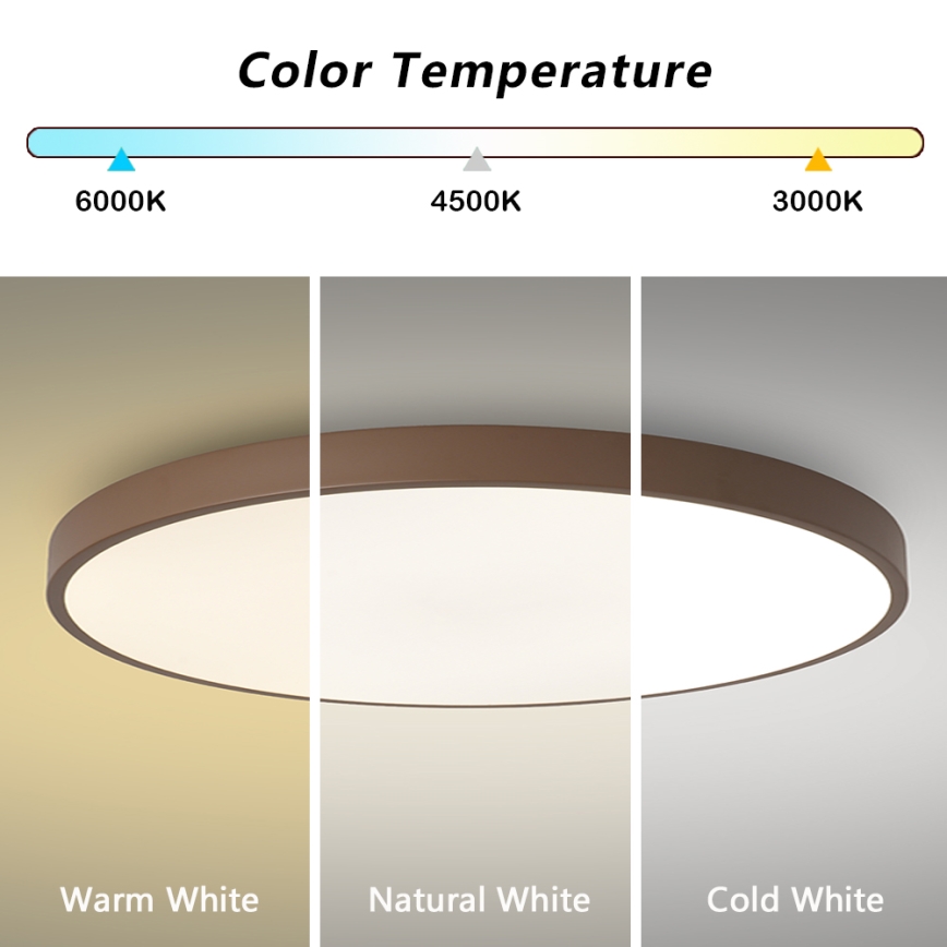 Brilagi - Dimmbare LED-Leuchte POOL SMART LED/100W/230V Ø 80 cm 3000-6000K Wi-Fi Tuya + Fernbedienung, braun