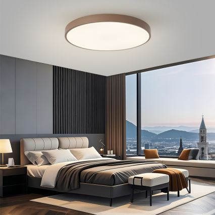 Brilagi - Dimmbare LED-Leuchte POOL SMART LED/100W/230V Ø 80 cm 3000-6000K Wi-Fi Tuya + Fernbedienung, braun