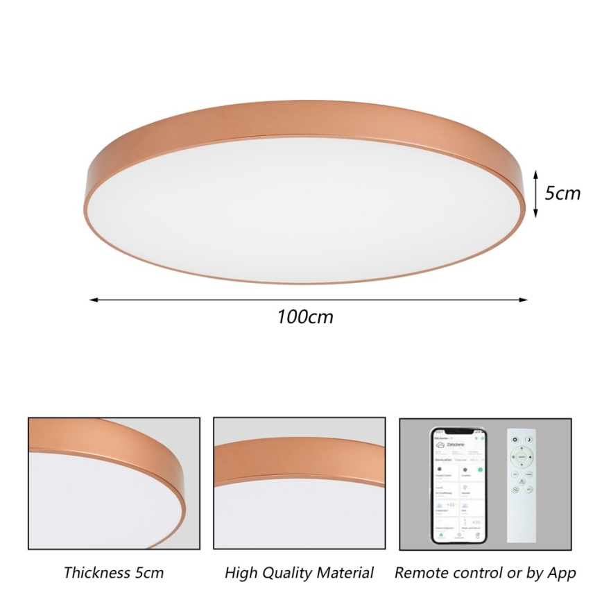 BRILAGI - dimmbare LED-Deckenleuchte POOL SMART LED/128W/230V 100 cm 3000-6000K Wi-Fi Tuya bronzefarben + Fernbedienung