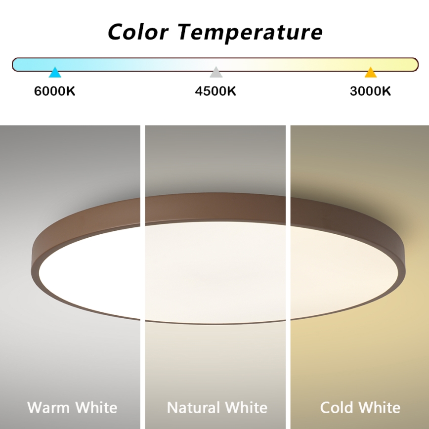 Brilagi - LED-dimmbare Leuchte POOL SMART LED/128W/230V Ø 100 cm Wi-Fi Tuya + Fernbedienung, braun