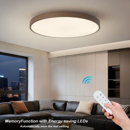 Brilagi - LED-dimmbare Leuchte POOL SMART LED/128W/230V Ø 100 cm Wi-Fi Tuya + Fernbedienung, braun