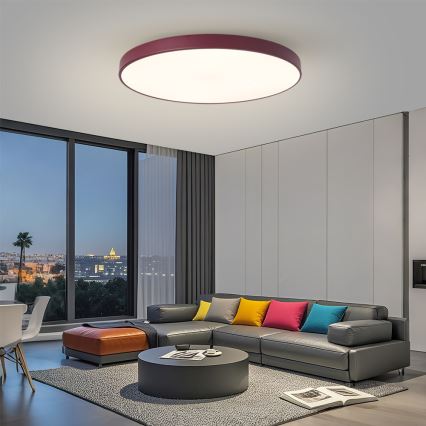 Brilagi - dimmbare LED-Leuchte POOL SMART LED/128W/230V Ø 100 cm 3000-6000K Wi-Fi Tuya + Fernbedienung burgunderrot