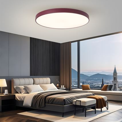 Brilagi - dimmbare LED-Leuchte POOL SMART LED/128W/230V Ø 100 cm 3000-6000K Wi-Fi Tuya + Fernbedienung burgunderrot