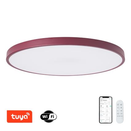 Brilagi - dimmbare LED-Leuchte POOL SMART LED/128W/230V Ø 100 cm 3000-6000K Wi-Fi Tuya + Fernbedienung burgunderrot