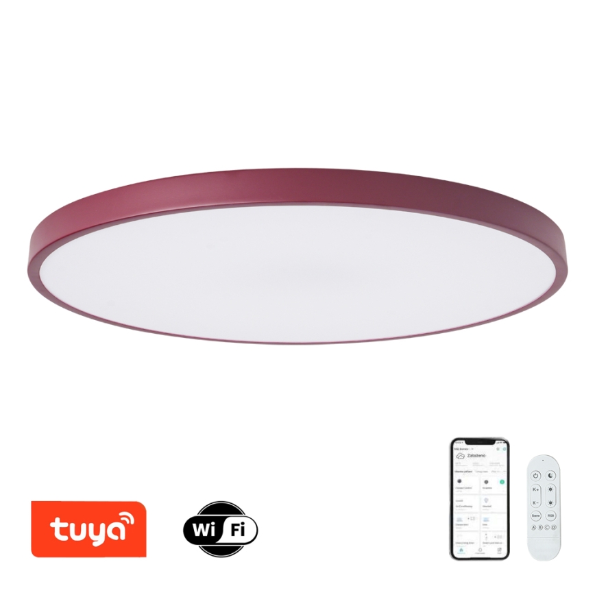 Brilagi - dimmbare LED-Leuchte POOL SMART LED/128W/230V Ø 100 cm 3000-6000K Wi-Fi Tuya + Fernbedienung burgunderrot