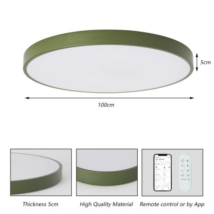 Brilagi - Dimmbare LED-Poolleuchte POOL SMART LED/128W/230V Ø 100 cm Wi-Fi Tuya + Fernbedienung grün