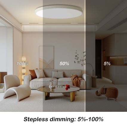 Brilagi - LED-dimmbare Deckenleuchte POOL SMART LED/128W/230V 3000–6000K Ø 100 cm Wi‑Fi Tuya weiß + Fernbedienung