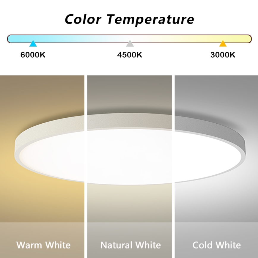 Brilagi - LED-dimmbare Deckenleuchte POOL SMART LED/128W/230V 3000–6000K Ø 100 cm Wi‑Fi Tuya weiß + Fernbedienung