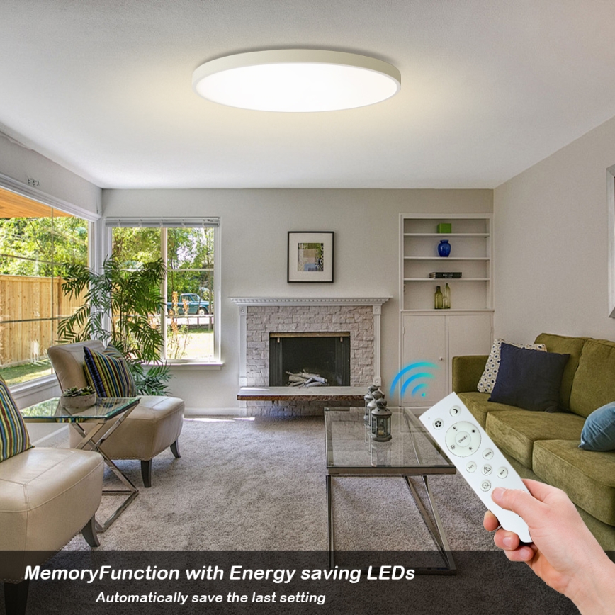 Brilagi - LED-dimmbare Deckenleuchte POOL SMART LED/128W/230V 3000–6000K Ø 100 cm Wi‑Fi Tuya weiß + Fernbedienung