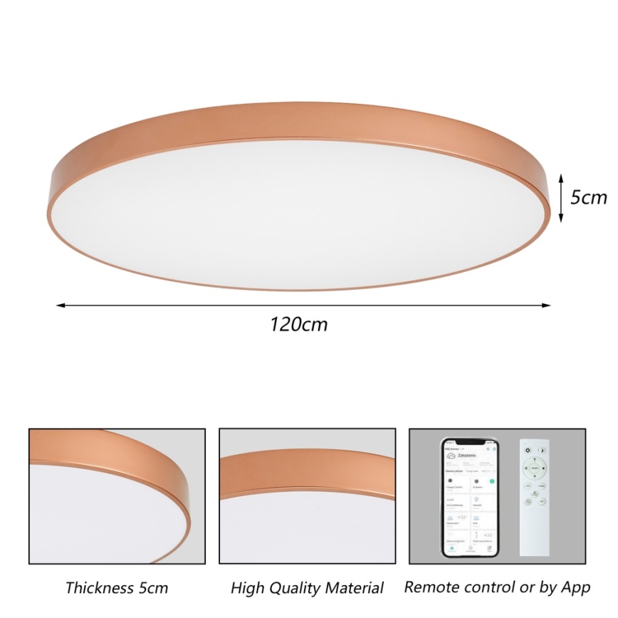 BRILAGI - dimmbare LED-Deckenleuchte POOL SMART LED/180W/230V 3000-6000K 120 cm kupferfarben Wi-Fi Tuya + Fernbedienung