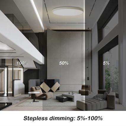Brilagi - Dimmbare LED-Deckenleuchte POOL SMART LED/180W/230V 3000-6000K Ø 120 cm Wi-Fi Tuya weiß + Fernbedienung