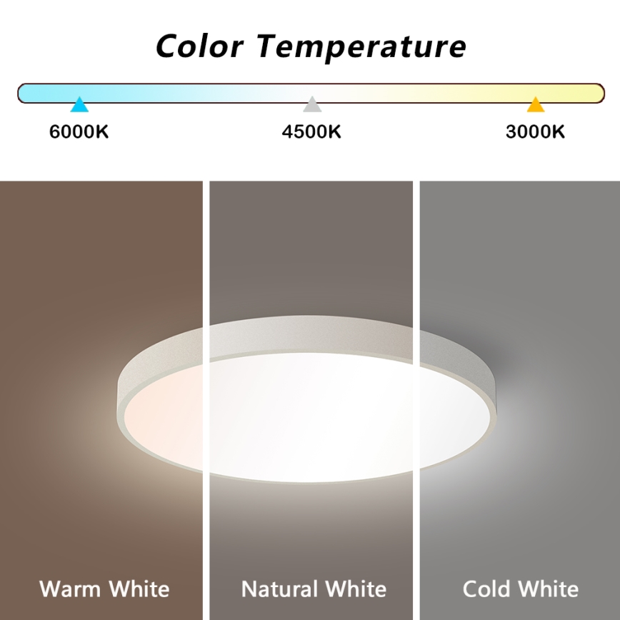 Brilagi - LED dimmbares Deckenleuchte POOL SMART LED/48W/230V 3000-6000K 40 cm + Fernbedienung weiß