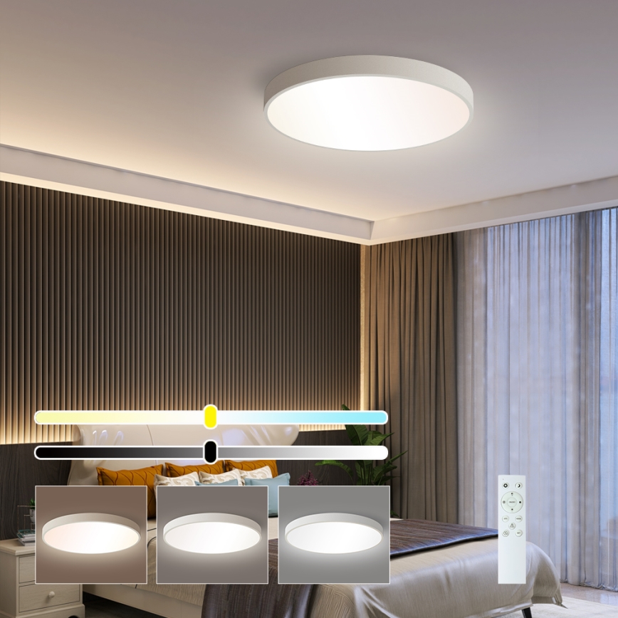 Brilagi - LED dimmbares Deckenleuchte POOL SMART LED/48W/230V 40 cm 3000-6000K Wi-Fi Tuya + Fernbedienung weiß