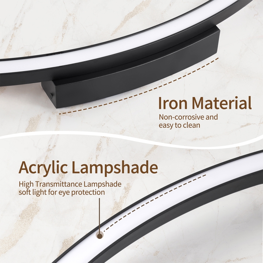 Brilagi - dimmbare Deckenleuchte PORTOFINO LED/85W/230V 3000-6000K Ø 120 cm schwarz + Fernbedienung