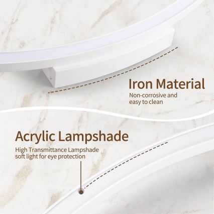 Brilagi - LED dimmbare Deckenleuchte PORTOFINO LED/85W/230V 3000–6000K Ø 120 cm Weiß + Fernbedienung