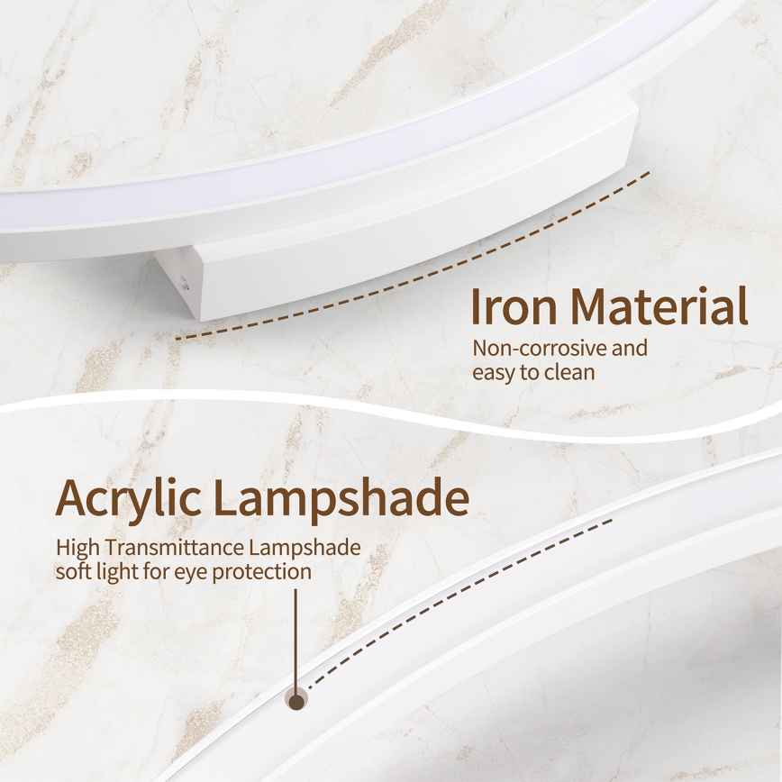 Brilagi - LED dimmbare Deckenleuchte PORTOFINO LED/85W/230V 3000–6000K Ø 120 cm Weiß + Fernbedienung