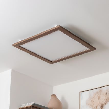 Brilagi - Dimmbare LED-Deckenleuchte SLIMFRAME WOOD LED/58W/230V 64x64 cm 3000-6000K dunkelbraun + Fernbedienung