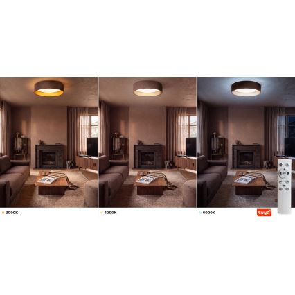 Brilagi - dimmbare LED-Deckenleuchte VELVET SMARTIX STARS LED/24W/230V 3000-6000K Ø 45 cm braun/gold Wi-Fi Tuya Beacon + Fernbedienung