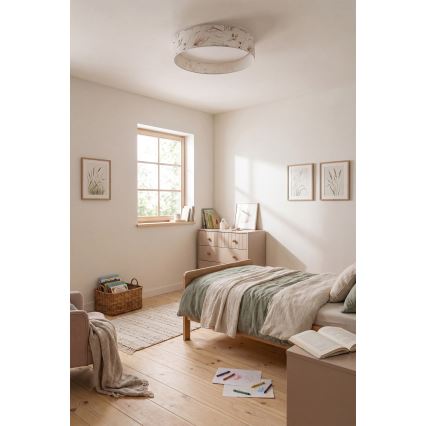 Brilagi - LED dimmbare Deckenleuchte VELVET SMARTIX LED/24W/230V 3000–6000K Ø45 cm weiß mit Blumenmuster Wi‑Fi Tuya Beacon + Fernbedienung