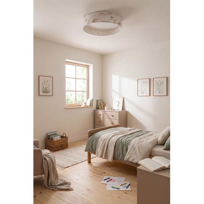 Brilagi - LED dimmbare Deckenleuchte VELVET SMARTIX LED/24W/230V 3000–6000K Ø45 cm weiß mit Blumenmuster Wi‑Fi Tuya Beacon + Fernbedienung