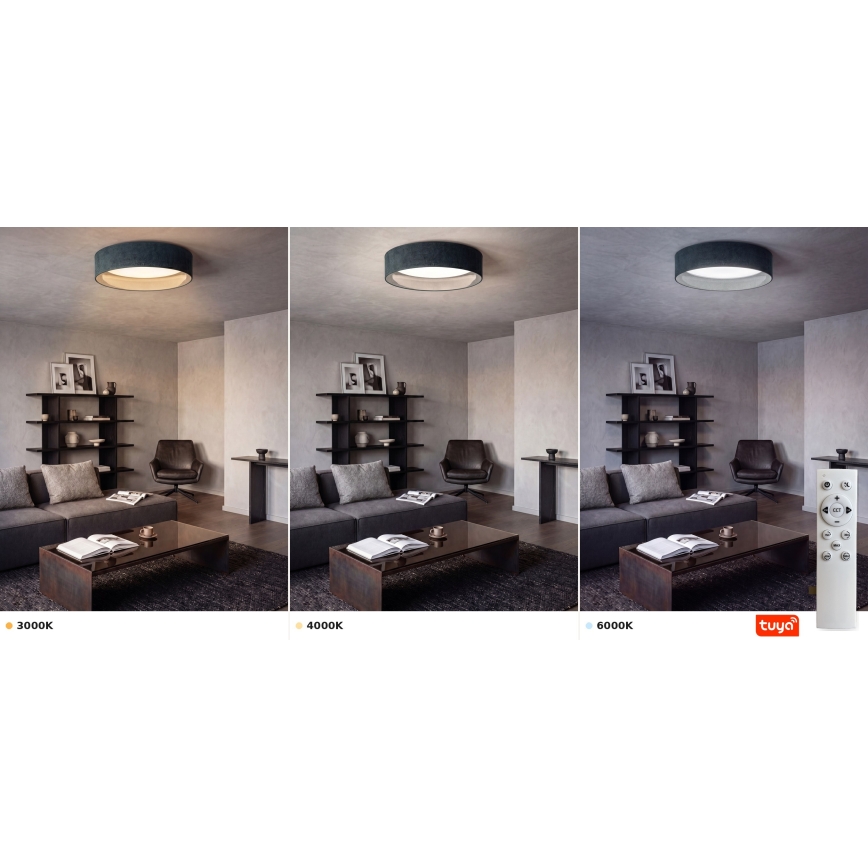 BRILAGI - LED-dimmbare Deckenleuchte VELVET SMARTIX LED/36W/230V 3000-6000K Ø 55 cm grün Wi-Fi Tuya Beacon + Fernbedienung