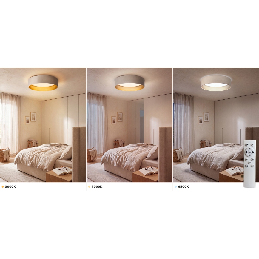 BRILAGI - Dimmbare LED-Deckenleuchte VELVET SMART VARI LED/24W/230V 3000-6500K Ø 45 cm creme/gold + Fernbedienung
