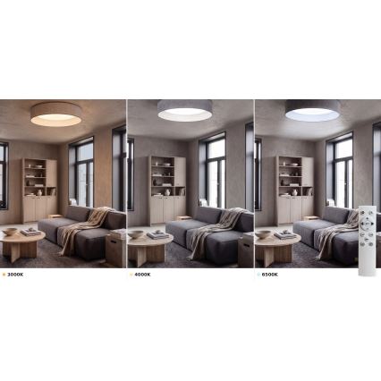 BRILAGI - dimmbare LED-Deckenleuchte VELVET SMART VARI LED/24W/230V 3000-6500K Ø 45 cm grau + Fernbedienung