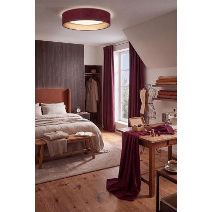 Brilagi - LED-dimmbare Deckenleuchte VELVET SMART VARI LED/24W/230V 3000–6500K Ø 45 cm weinrot/gold + Fernbedienung
