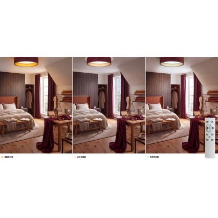 Brilagi - LED-dimmbare Deckenleuchte VELVET SMART VARI LED/24W/230V 3000–6500K Ø 45 cm weinrot/gold + Fernbedienung