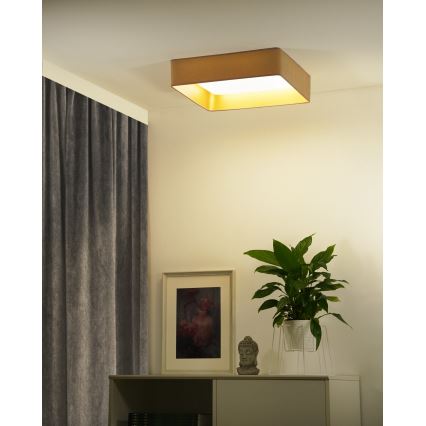 Brilagi - LED dimmbare Deckenleuchte VELVET SQUARE SMART LED/36W/230V 60x60 cm 2700-6500K Wi-Fi Tuya + Fernbedienung beige