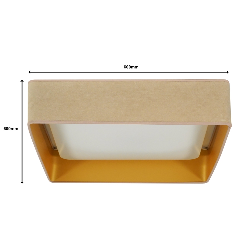 Brilagi - LED dimmbare Deckenleuchte VELVET SQUARE SMART LED/36W/230V 60x60 cm 2700-6500K Wi-Fi Tuya + Fernbedienung beige