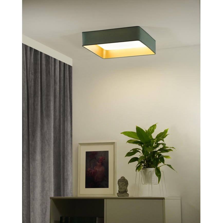 Brilagi - LED-dimmbare Deckenleuchte VELVET SQUARE SMART LED/36W/230V 60x60 cm 2700-6500K Wi-Fi Tuya + Fernbedienung mintgrün