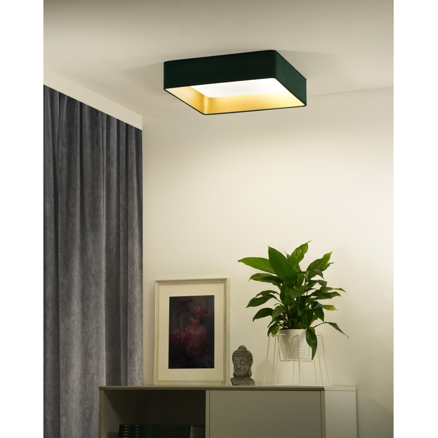 Brilagi - Dimmbare LED-Deckenleuchte VELVET SQUARE SMART LED/36W/230V 60x60 cm 2700-6500K Wi-Fi Tuya + Fernbedienung grün